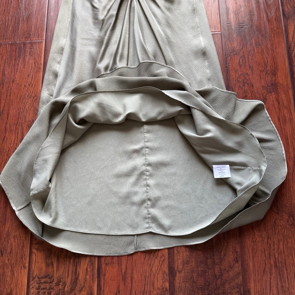 $448 Jonathan Simkhai Eucalyptus Green Silk Midi Dress Sz 6 Designer Chic Luxe - Picture 14 of 16